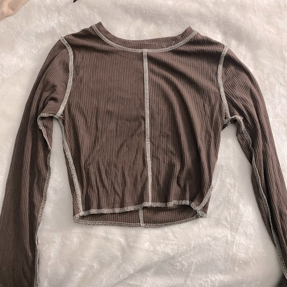 Brown cropped long sleeve